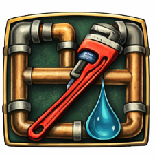 Professional plumbing services - copper pipes with wrench