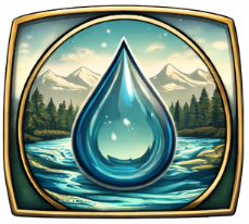 Professional water quality services - pristine water droplet with mountain landscape